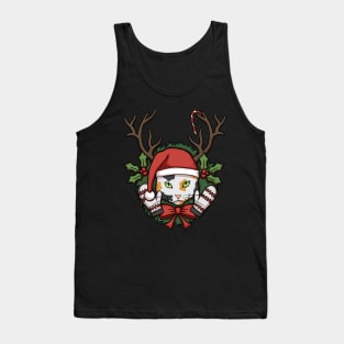 Tricolor Christmas Cat Tank Top